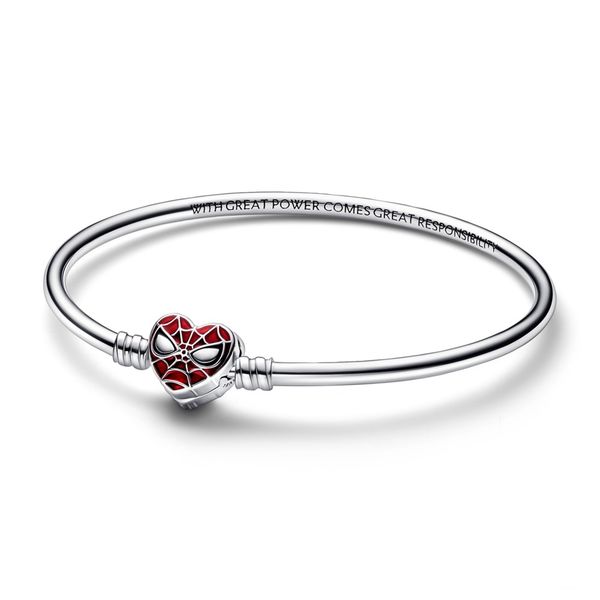 PANDORA 592324C01-21 Marvel Spider-Man Sterling Silver Bangle Size 8.3 Taylors Jewellers Alliston, ON