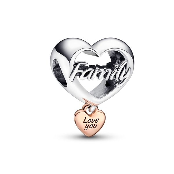 PANDORA 782326C00 Family Heart Sterling Silver And 14K Rose Gold Taylors Jewellers Alliston, ON