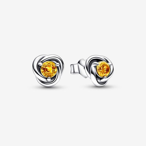 PANDORA 292334C04 Sterling Silver Stud Earrings With Honey Color Taylors Jewellers Alliston, ON