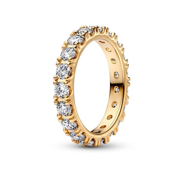 PANDORA 160050C01-56 14K Gold-Plated Ring With Clear Cubic Zirconia Size 7.5 Taylors Jewellers Alliston, ON