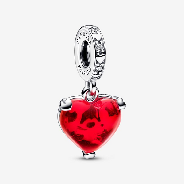 PANDORA 792522C01 Disney Mickey & Minnie Mouse Kiss Red Murano Glass Dangle Charm Taylors Jewellers Alliston, ON