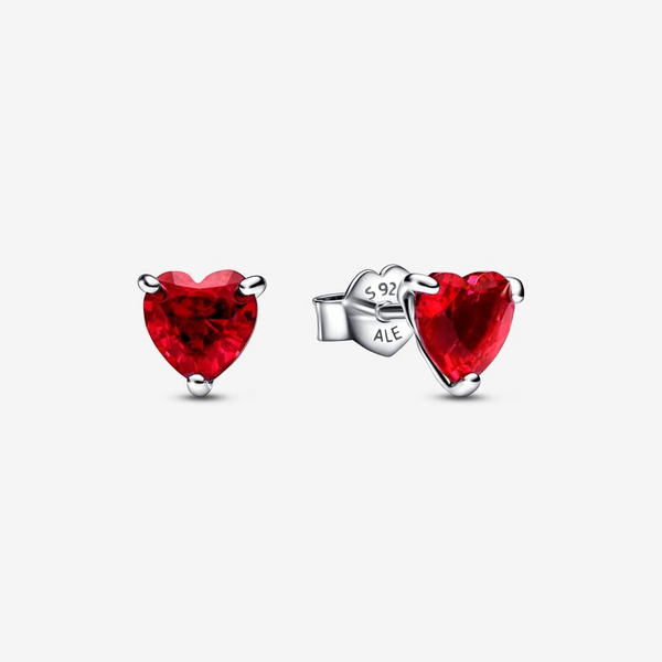 PANDORA 292549C01 Red Heart Stud Earrings Taylors Jewellers Alliston, ON