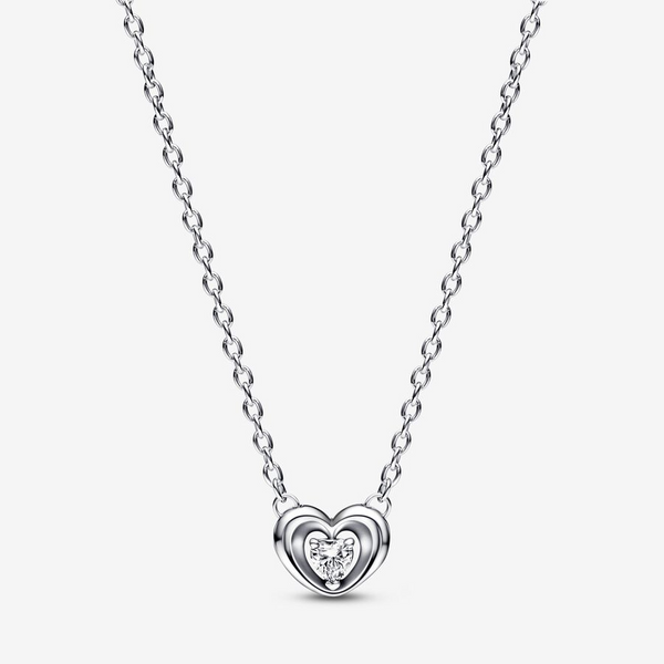 PANDORA 392494C01-45 Radiant Heart & Floating Stone Pendant Collier Necklace Taylors Jewellers Alliston, ON