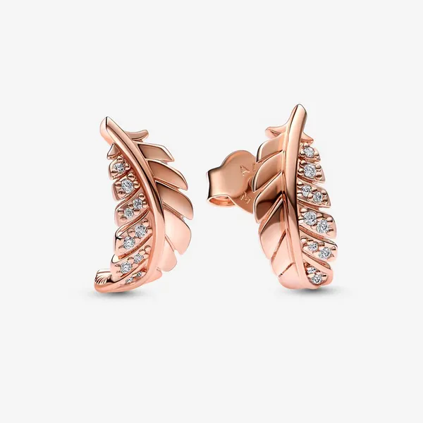 PANDORA 282574C01 Floating Curved Feather Stud Earrings Taylors Jewellers Alliston, ON