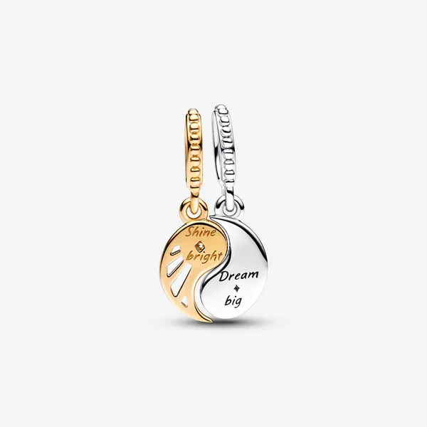 PANDORA 762678C01 Two-tone Splittable Sun & Moon Dangle Charm Image 2 Taylors Jewellers Alliston, ON