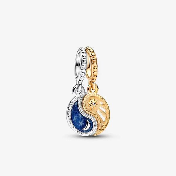 PANDORA 762678C01 Two-tone Splittable Sun & Moon Dangle Charm Taylors Jewellers Alliston, ON