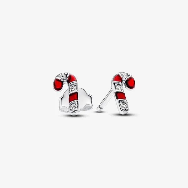 PANDORA 292996C01 Sparkling Red Candy Cane Stud Earrings Taylors Jewellers Alliston, ON