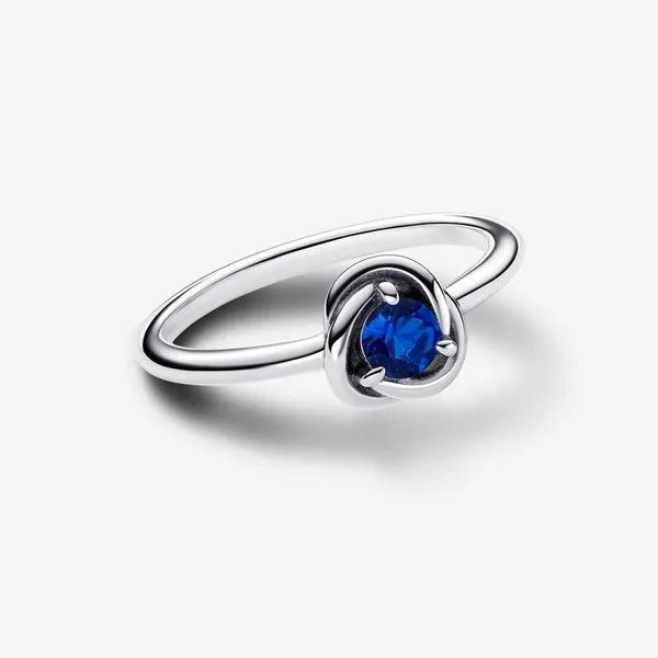 PANDORA 192993C09-56 September Princess Blue Eternity Circle Ring Image 2 Taylors Jewellers Alliston, ON