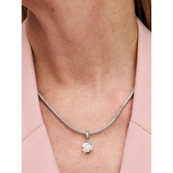 PANDORA 793200C01 White Rose in Bloom Double Dangle Charm Image 2 Taylors Jewellers Alliston, ON
