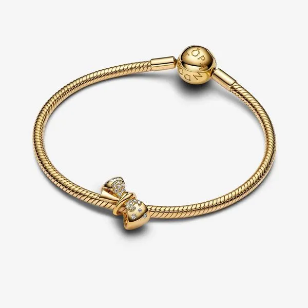 PANDORA 763442C01 Sparkling Bow Charm Image 2 Taylors Jewellers Alliston, ON