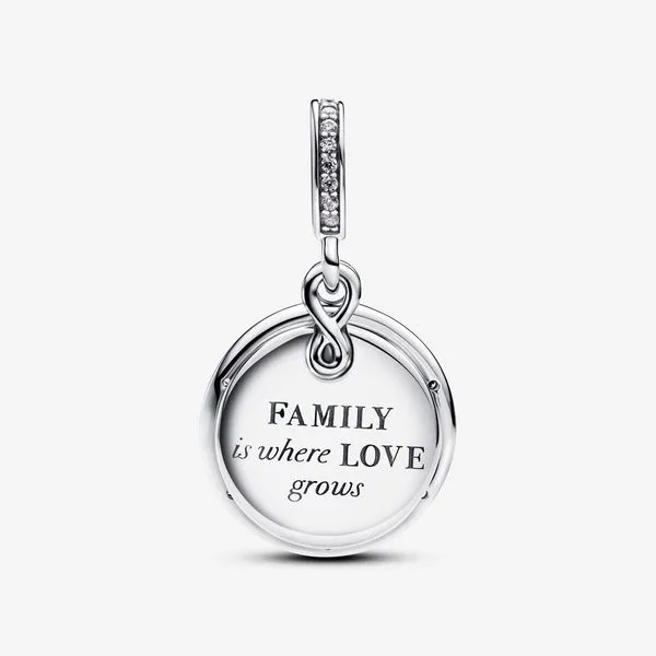 PANDORA 793599C01 Glow-in-the-dark Infinity Tree Double Dangle Charm Image 2 Taylors Jewellers Alliston, ON