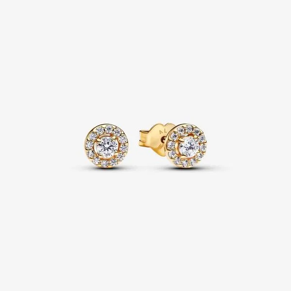 PANDORA 263019C01 Round Pavé Halo Stud Earrings Taylors Jewellers Alliston, ON