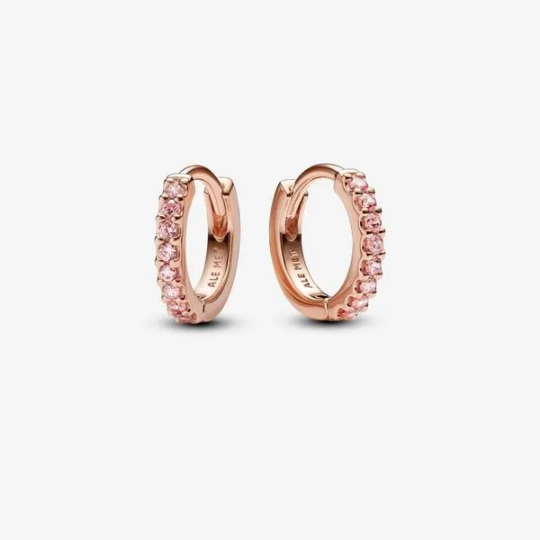 PANDORA 283015C01 Sparkling Pink Huggie Hoop Earrings Taylors Jewellers Alliston, ON