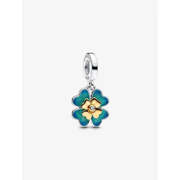 PANDORA 763624C01 Spinnable Four Leaf Clover Lab-Grown Diamond Dangle Charm Taylors Jewellers Alliston, ON