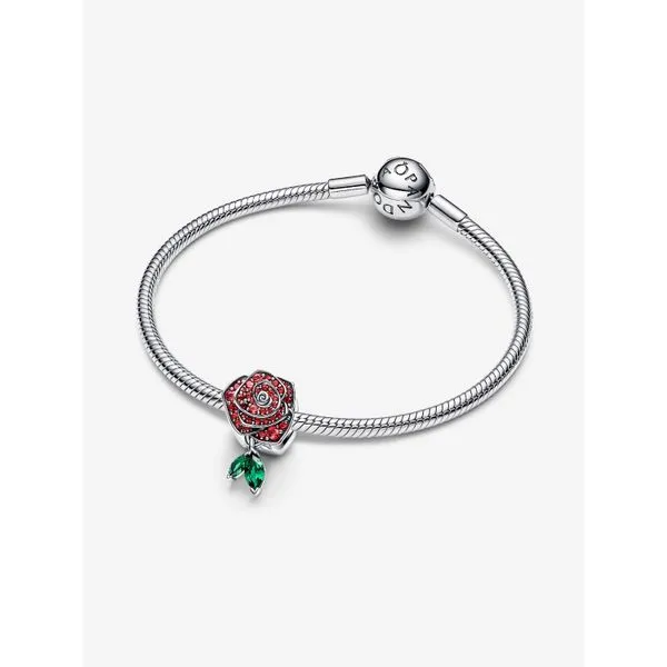 PANDORA 793201C02 Sparkling Rose in Bloom Charm Image 2 Taylors Jewellers Alliston, ON