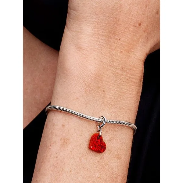 PANDORA 793348C01 Opalescent Red Heart Dangle Charm Image 2 Taylors Jewellers Alliston, ON