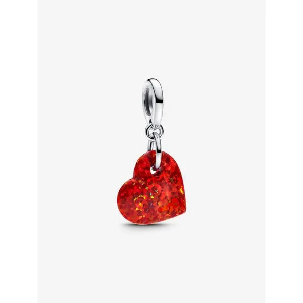 PANDORA 793348C01 Opalescent Red Heart Dangle Charm Taylors Jewellers Alliston, ON