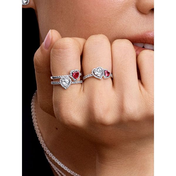 PANDORA 193662C01-56 Halo Hearts Ring Image 2 Taylors Jewellers Alliston, ON