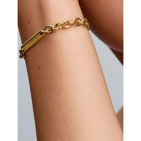 PANDORA 569523C00-18 Engravable Bar Link Bracelet Image 2 Taylors Jewellers Alliston, ON