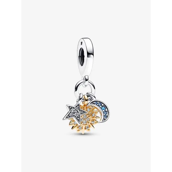 PANDORA 762676C01 Two-tone Celestial Triple Dangle Charm Taylors Jewellers Alliston, ON