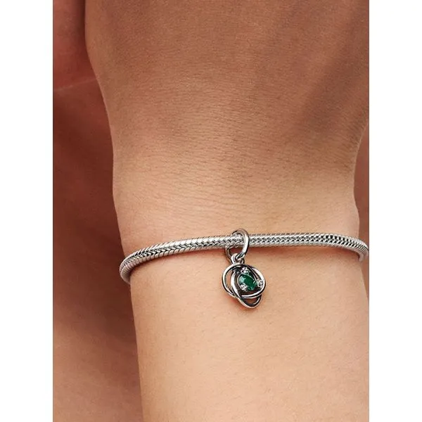PANDORA 793125C05 May Royal Green Eternity Circle Dangle Charm Image 2 Taylors Jewellers Alliston, ON