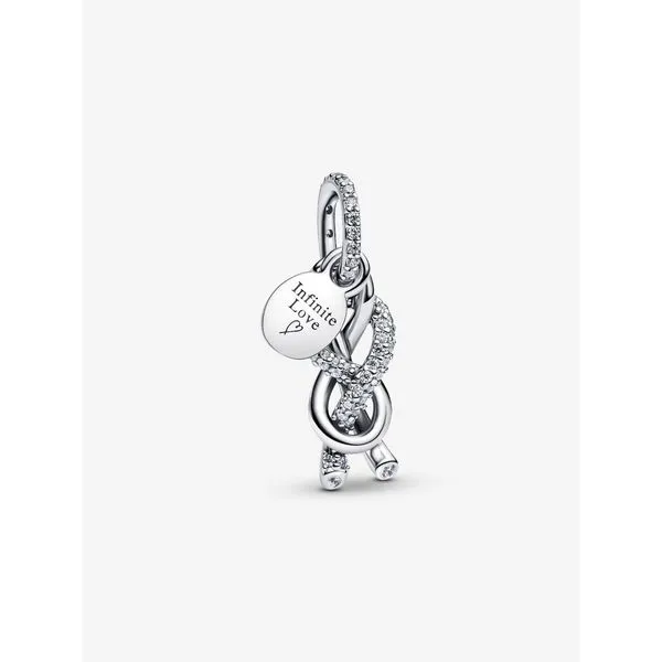 PANDORA 793780C01 Pave Infinity Knot Dangle Charm Taylors Jewellers Alliston, ON