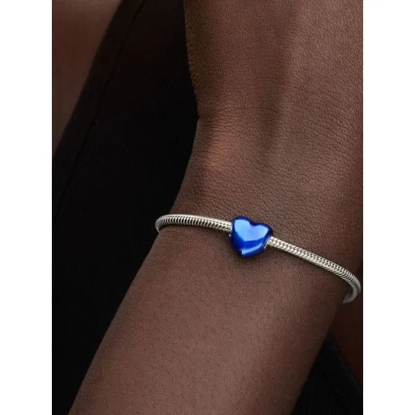 PANDORA 793337C05 Metallic Deep Blue Heart Charm Image 2 Taylors Jewellers Alliston, ON