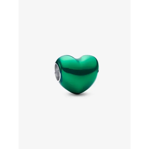 PANDORA 793337C07 Metallic Green Heart Charm Taylors Jewellers Alliston, ON