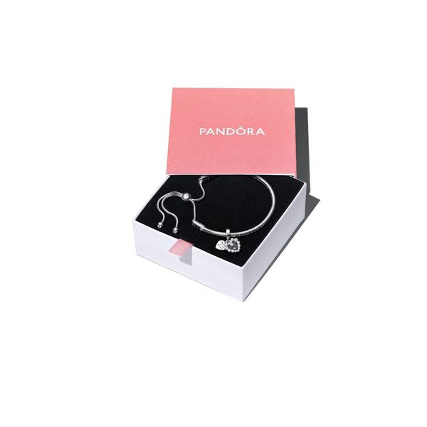 PANDORA B802598 Sparkling Dangle Heart Bracelet Set Taylors Jewellers Alliston, ON