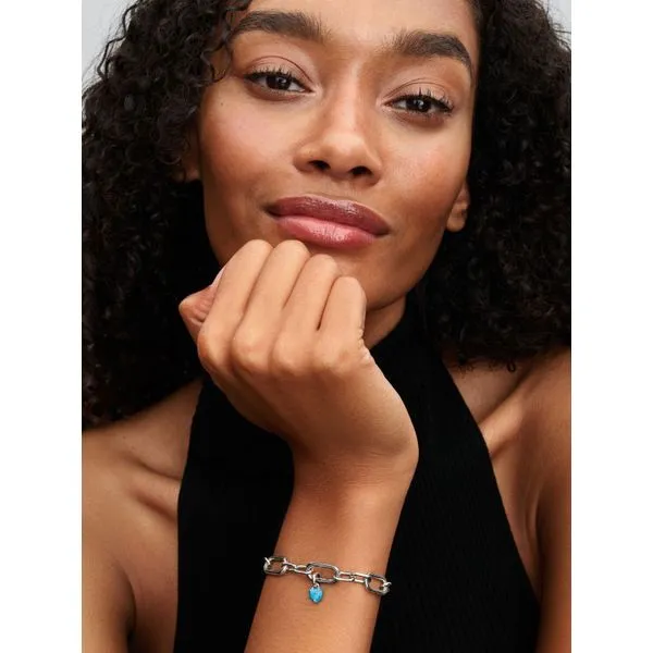 PANDORA 793827C01 Turquoise-coloured Heart Mini Dangle Charm Image 2 Taylors Jewellers Alliston, ON