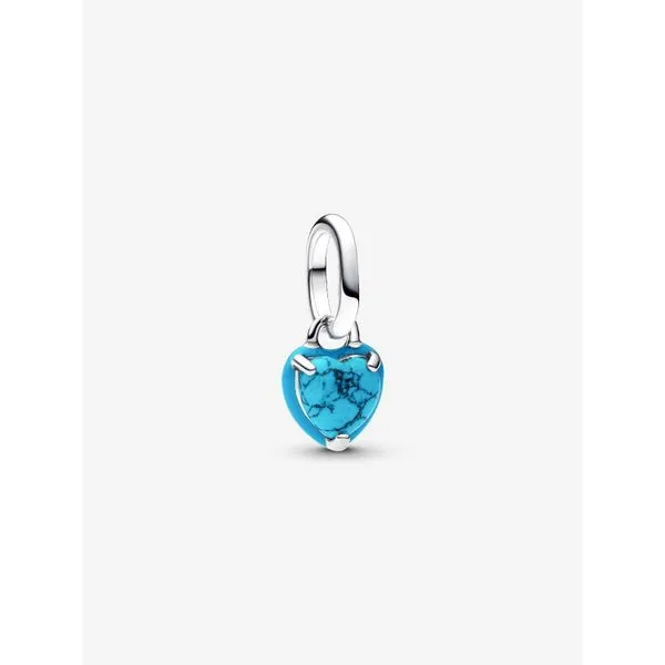 PANDORA 793827C01 Turquoise-coloured Heart Mini Dangle Charm Taylors Jewellers Alliston, ON