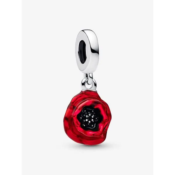 PANDORA 793917C01 Red Flower Dangle Charm Taylors Jewellers Alliston, ON