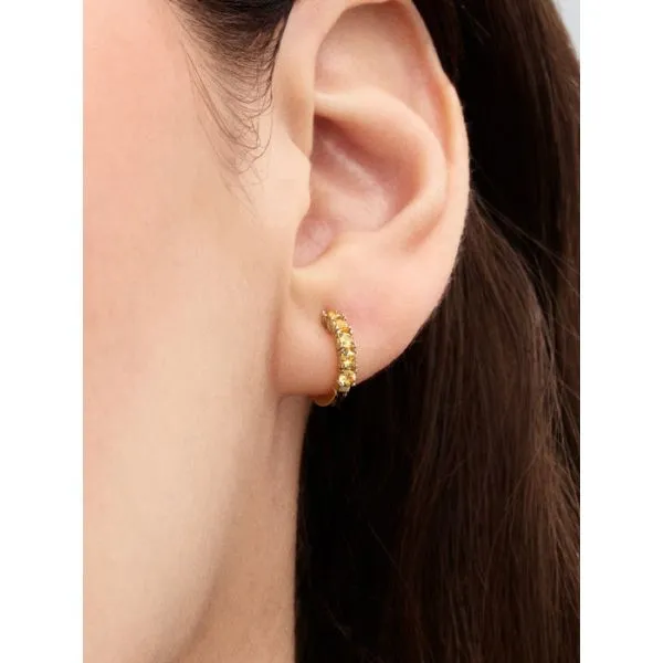 PANDORA 263849C01 Yellow Huggie Earrings Image 2 Taylors Jewellers Alliston, ON