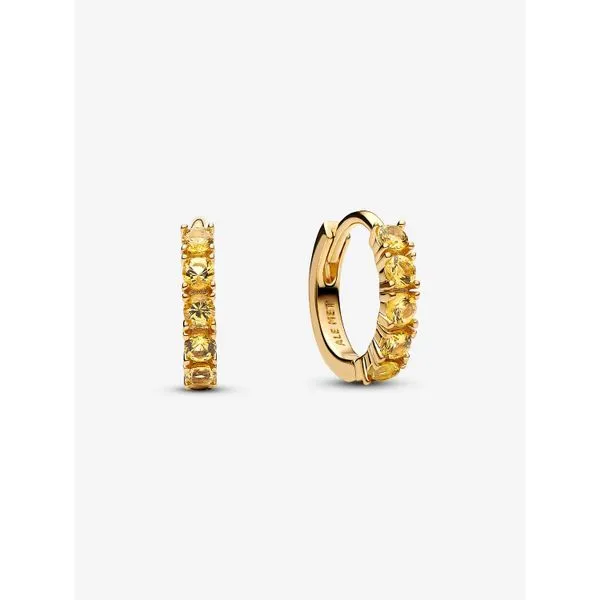 PANDORA 263849C01 Yellow Huggie Earrings Taylors Jewellers Alliston, ON