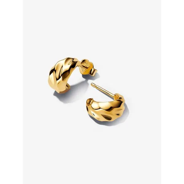PANDORA 263873C00 Rippled Open Hoop Earrings Taylors Jewellers Alliston, ON
