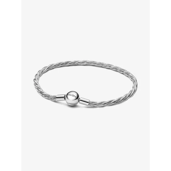 PANDORA 593757C00-19 Round Pandora Clasp Twisted Snake Chain Taylors Jewellers Alliston, ON