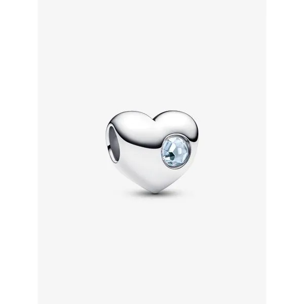 PANDORA 794161C03 Engravable Sea Aqua Blue Stone Heart Charm