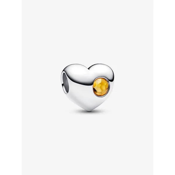 PANDORA 794161C11 Engravable Honey Stone Heart Charm