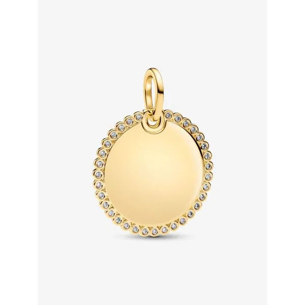 PANDORA 364007C01 Engravable Round Tag Pendant Taylors Jewellers Alliston, ON