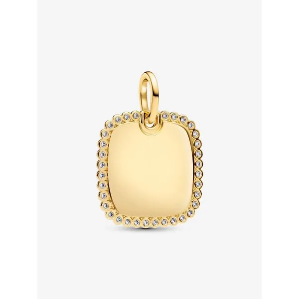 PANDORA 364009C01 Engravable Square Tag Pendant Taylors Jewellers Alliston, ON