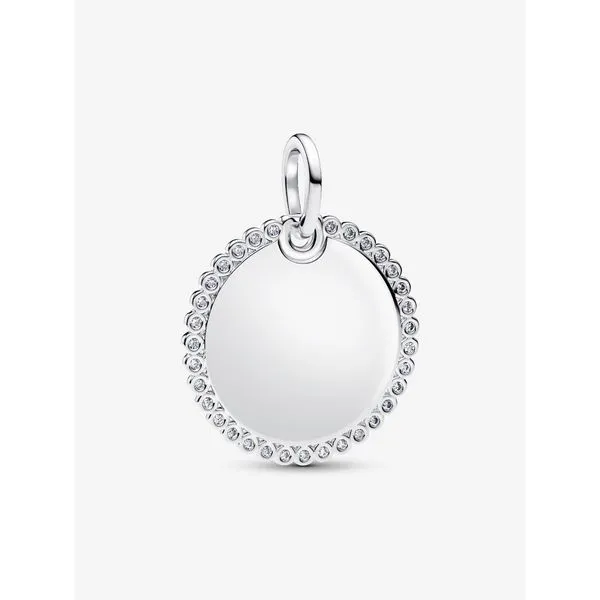 PANDORA 394007C01 Engravable Round Tag Pendant Taylors Jewellers Alliston, ON