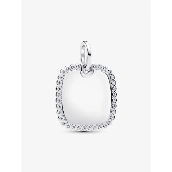 PANDORA 394009C01 Engravable Square Tag Pendant Taylors Jewellers Alliston, ON