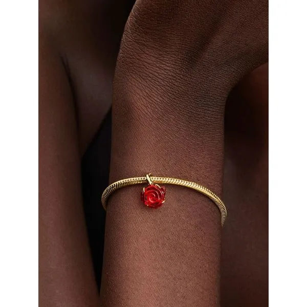 PANDORA 764018C01 Disney Beauty And The Beast Enchanted Rose Dangle Charm Image 2 Taylors Jewellers Alliston, ON