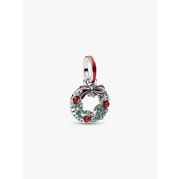 PANDORA 794238C01 Holiday Wreath Double Dangle Charm Taylors Jewellers Alliston, ON