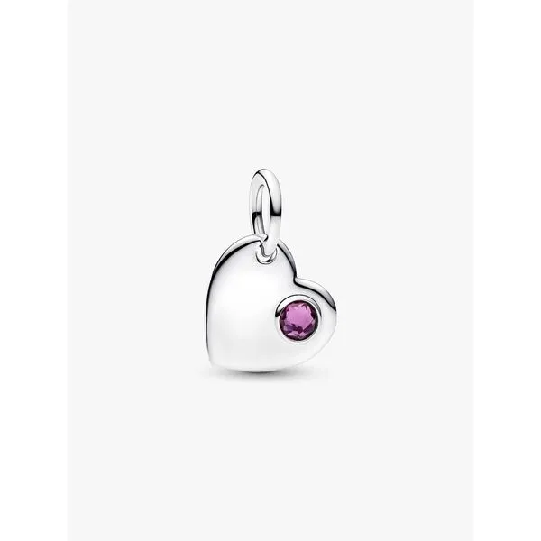 PANDORA 794295C02 February Heart Purple Stone Heart Dangle Charm Image 2 Taylors Jewellers Alliston, ON