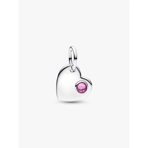 PANDORA 794295C10 October Pink Stone Heart Dangle Charm Taylors Jewellers Alliston, ON