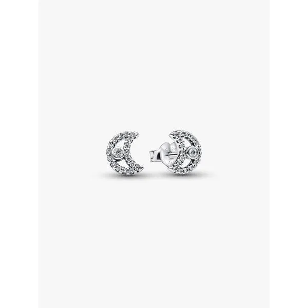 PANDORA 294257C01 Sparkling Moon Stud Earrings Taylors Jewellers Alliston, ON