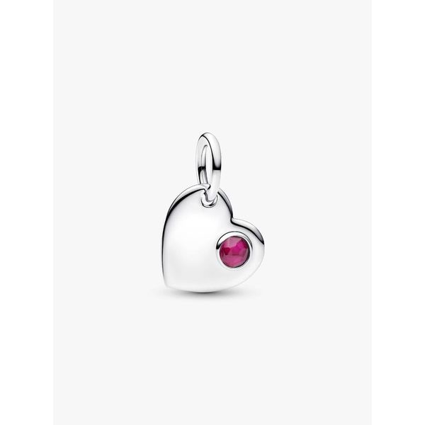PANDORA 794295C07 July Engravable Heart True Red Stone Dangle Charm Taylors Jewellers Alliston, ON