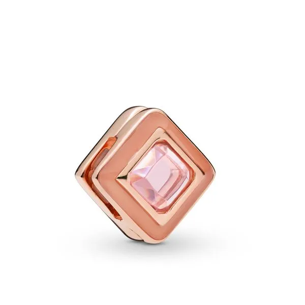 PANDORA ROSE 787888NPO Reflexions Pink Square Clip Charm Taylors Jewellers Alliston, ON