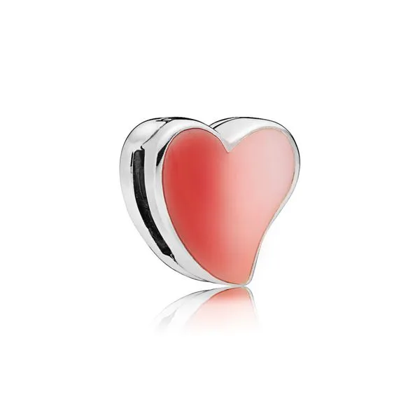 PANDORA 797809ENMX ASYMMETRICAL RED HEART CLIP CHARM Taylors Jewellers Alliston, ON